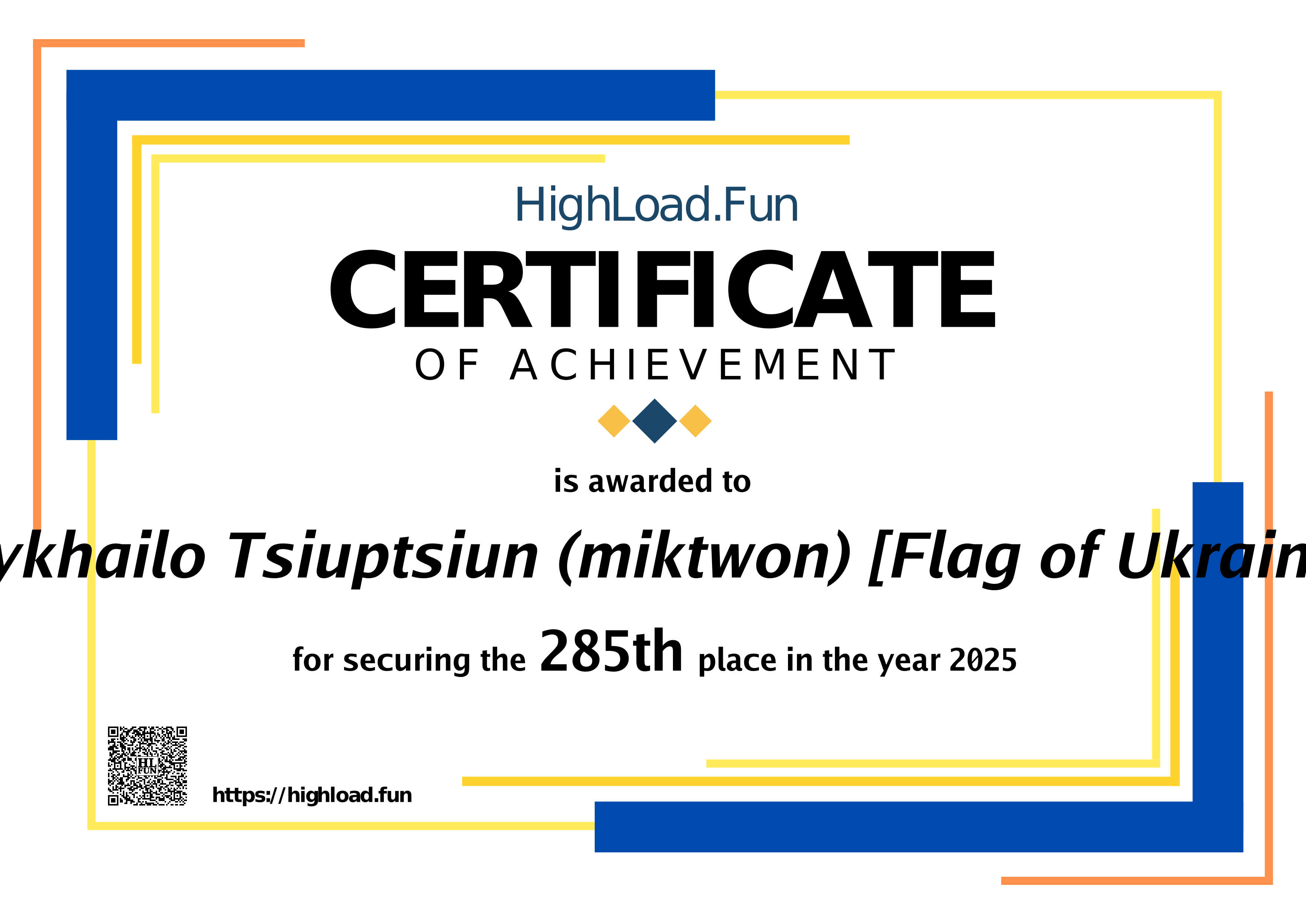 Certificate 2025